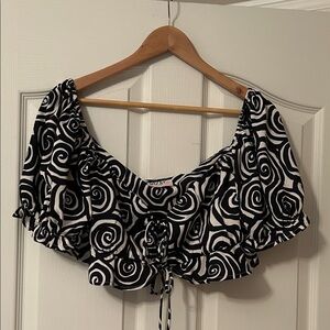 Dazey LA Black and White Swirl Shrug/Crop Top size 2XL